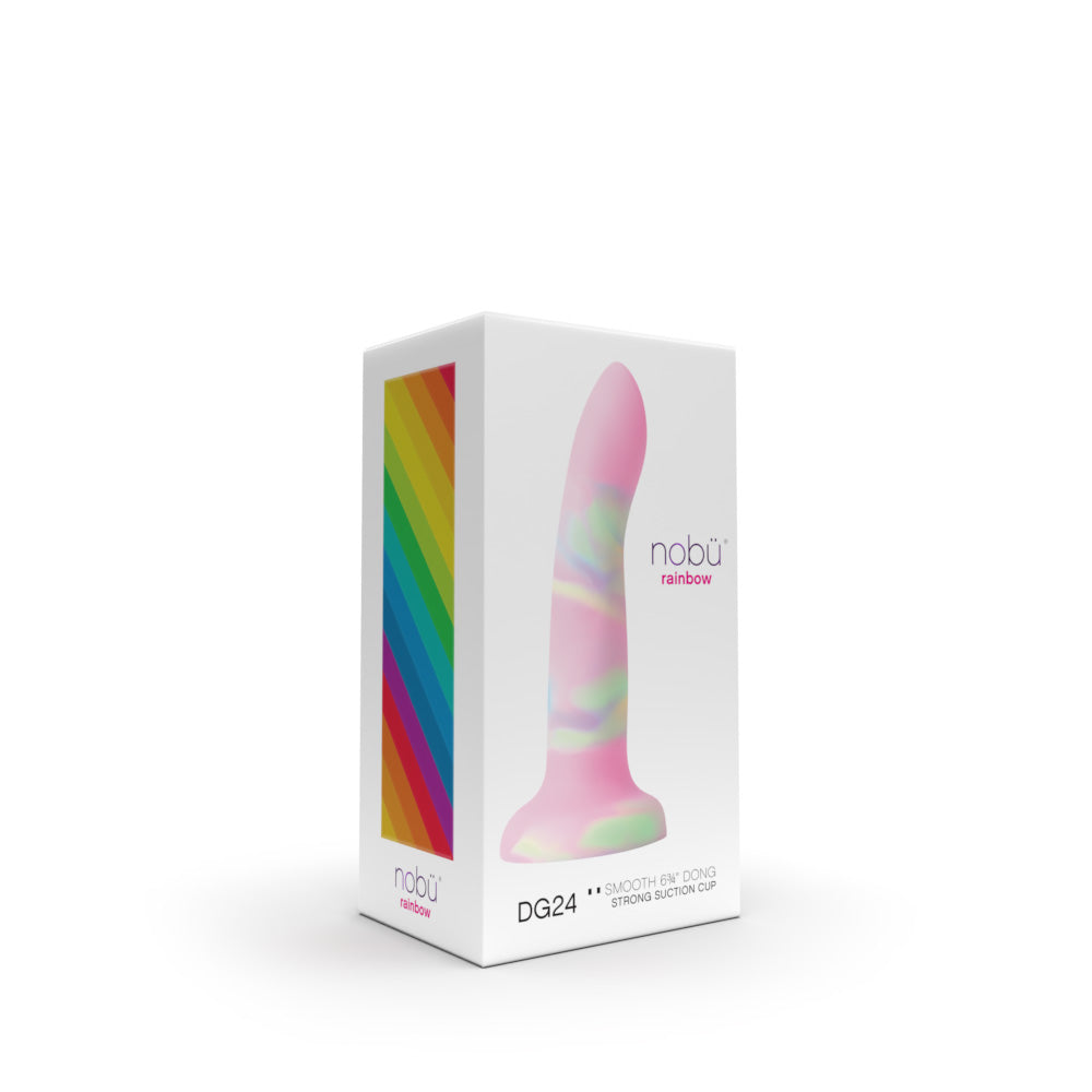 Medium Silicone Dildo with Suction Cup – Nobü Rainbow DG24 Pink Tie-Dye