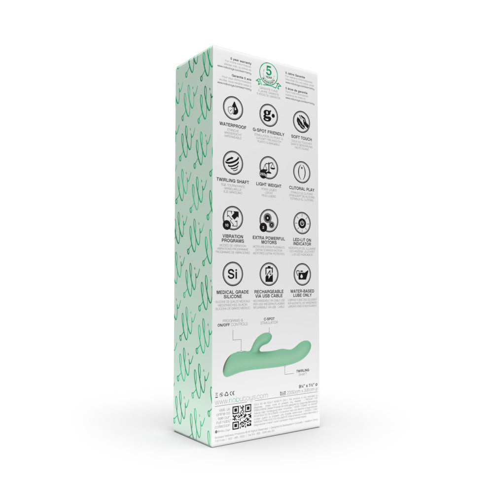 Dual Vibrator with Rotating Tip – Nobü Essentials Olli Green
