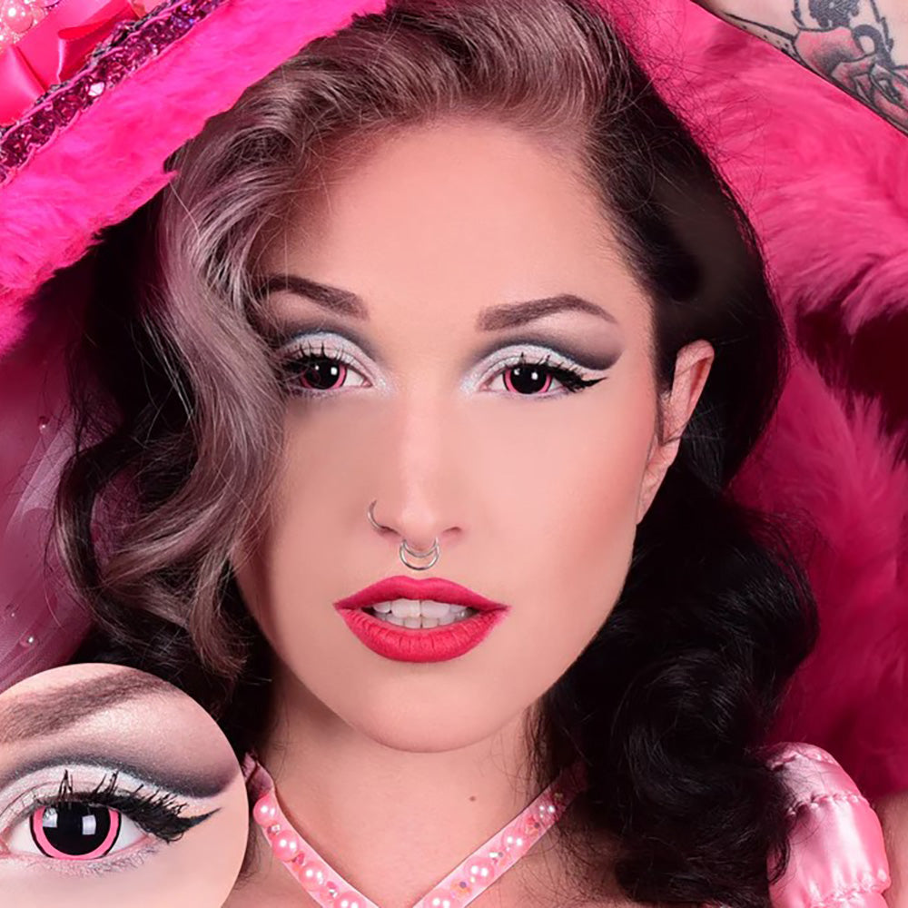 Primal Acid 1 Pink & Black Cosmetic Contact Lenses
