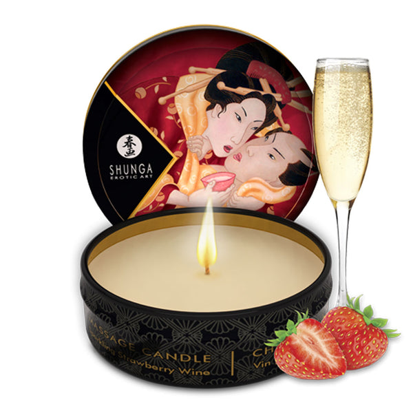 Mini Massage Candle – Shunga Sparkling Strawberry Wine 1oz