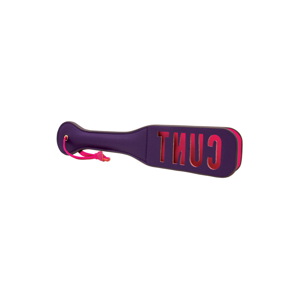 Imprint Impact Paddle – CUNT – Nobü Fetish Purple/Pink