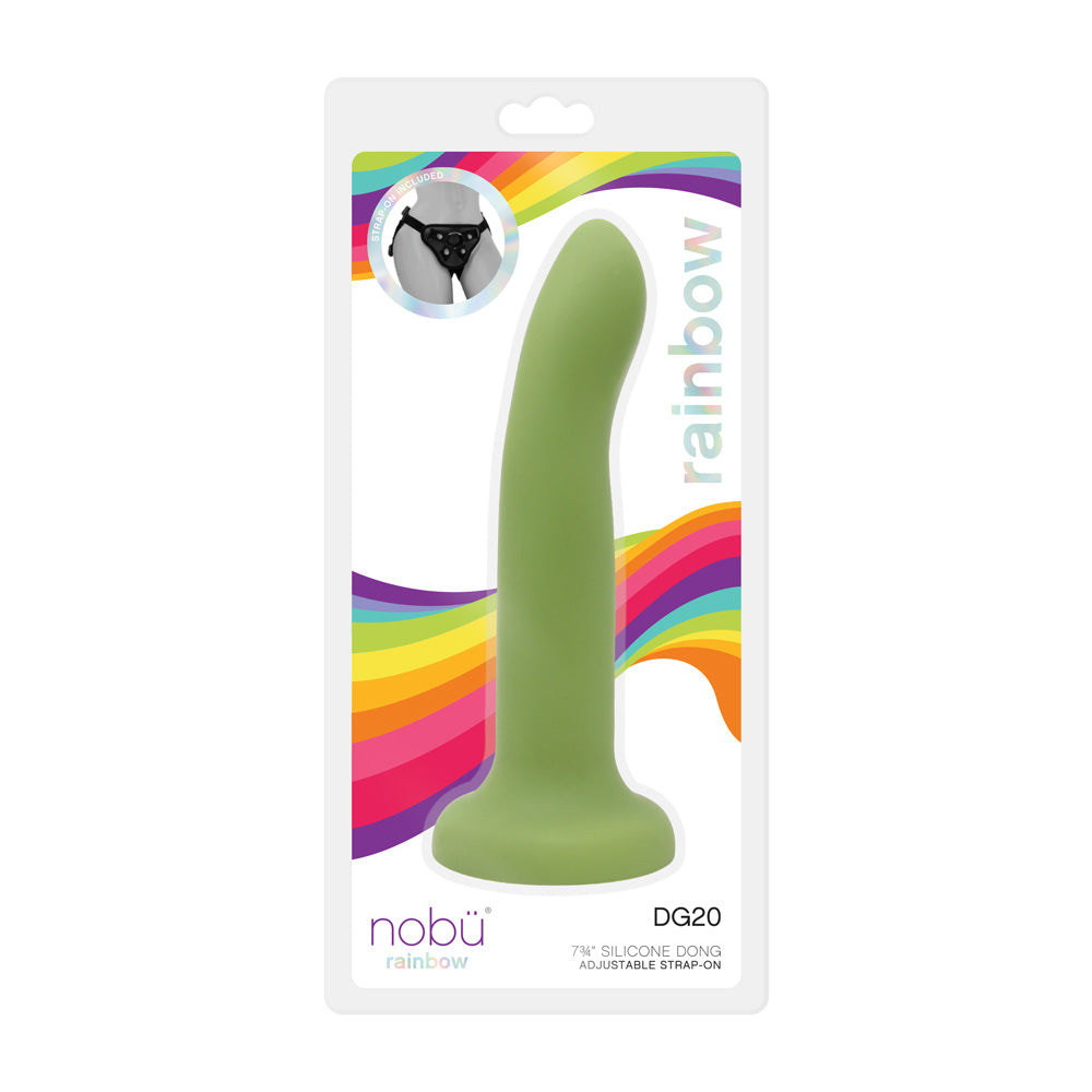 Silicone Dildo & Strap-On Harness – Nobü Rainbow DG20 Army Green