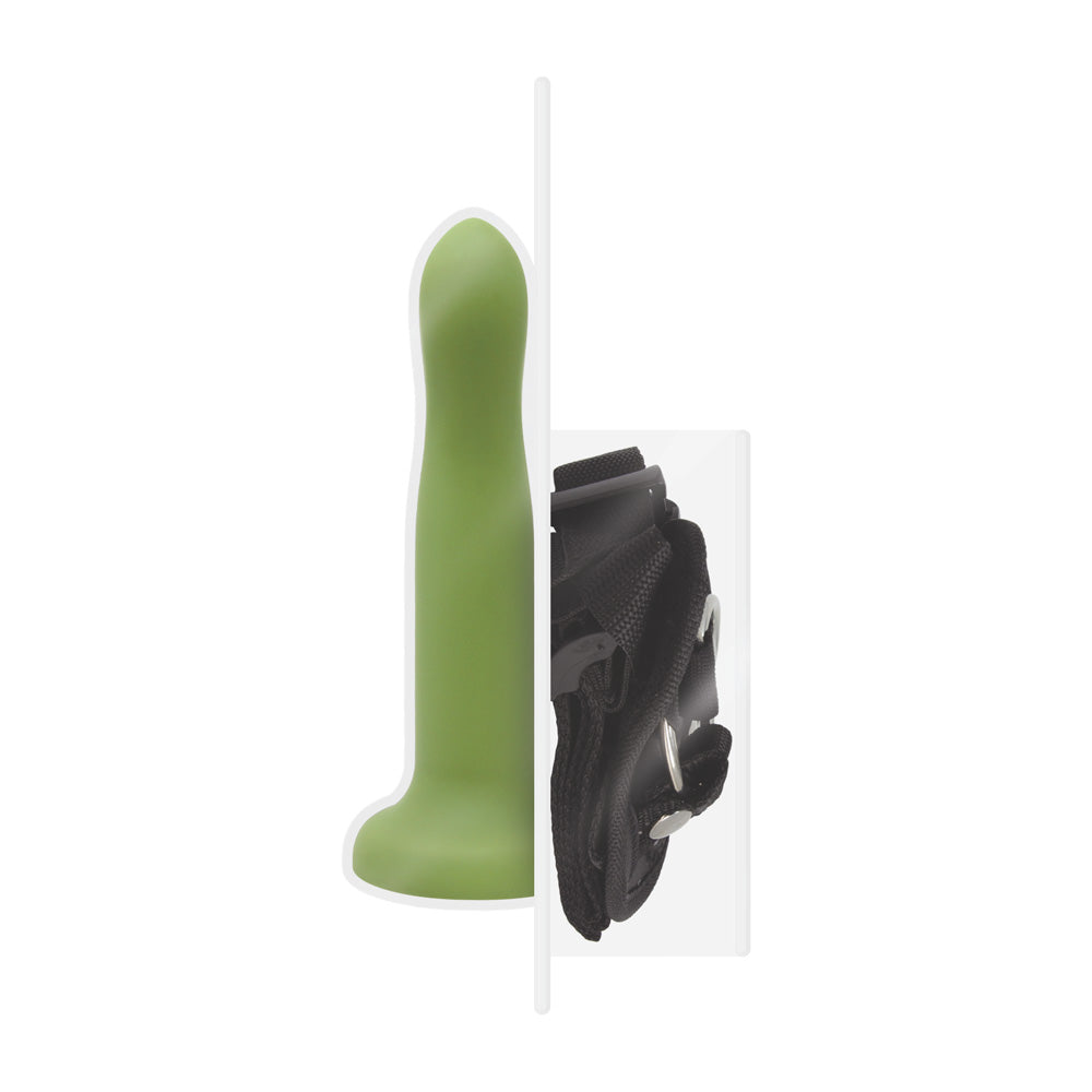 Silicone Dildo & Strap-On Harness – Nobü Rainbow DG20 Army Green