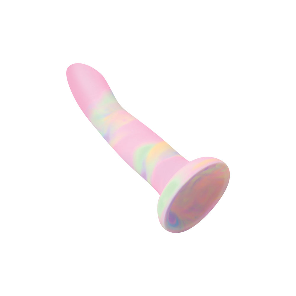 Medium Silicone Dildo with Suction Cup – Nobü Rainbow DG24 Pink Tie-Dye