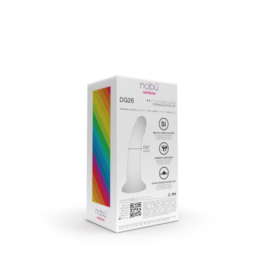Realistic Silicone Dildo with Suction Cup – Nobü Rainbow DG26 Tri-Color