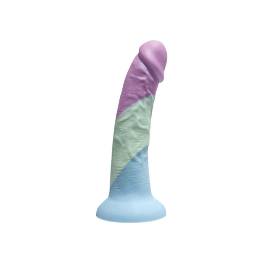 Realistic Silicone Dildo with Suction Cup – Nobü Rainbow DG26 Tri-Color