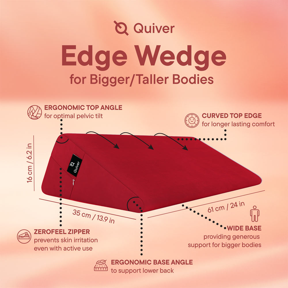 Positioning pillow – Quiver Edge Wedge Velvet Cherry