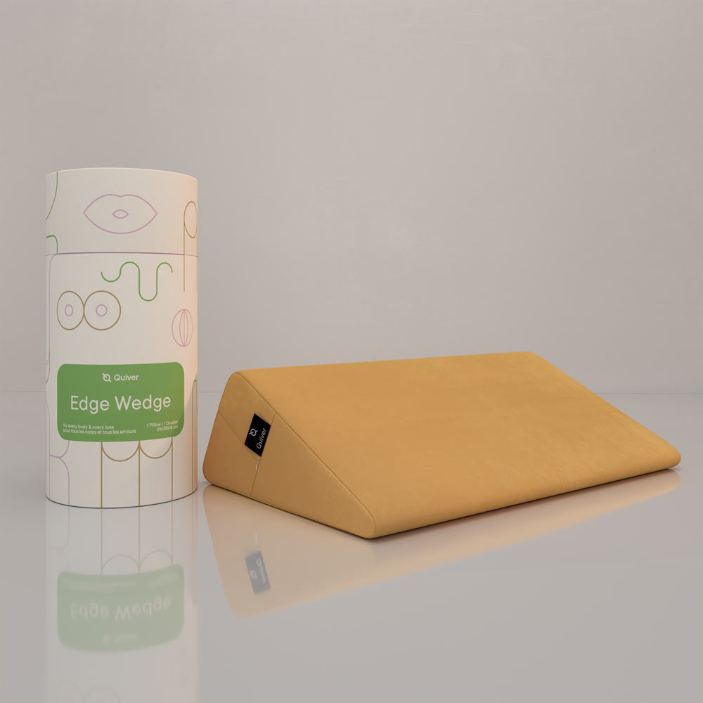 Positioning Pillow – Quiver Edge Wedge Velvet Mango