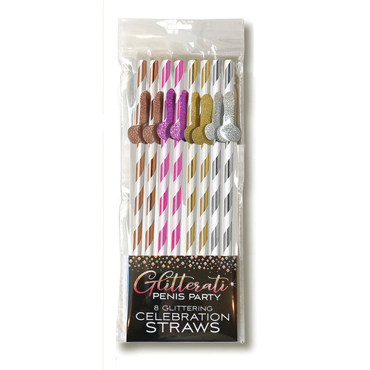 GLITTERATI PENIS TALL PARTY STRAWS