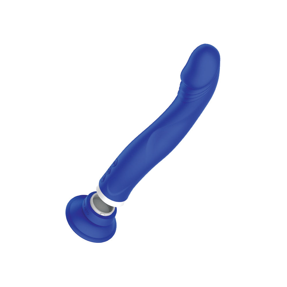 Silicone Vibrator with Suction Cup – Nobü Essentials Quin Blue Rechargeable