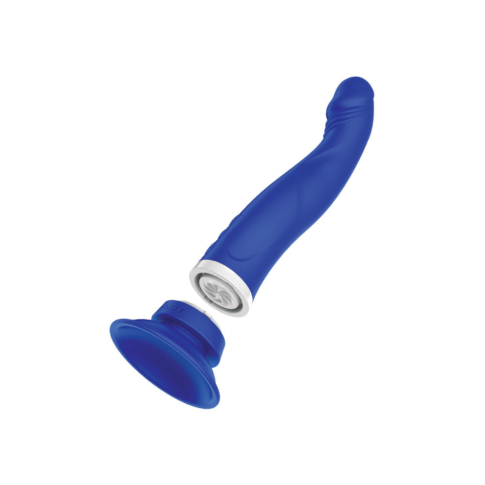 Silicone Vibrator with Suction Cup – Nobü Essentials Quin Blue Rechargeable