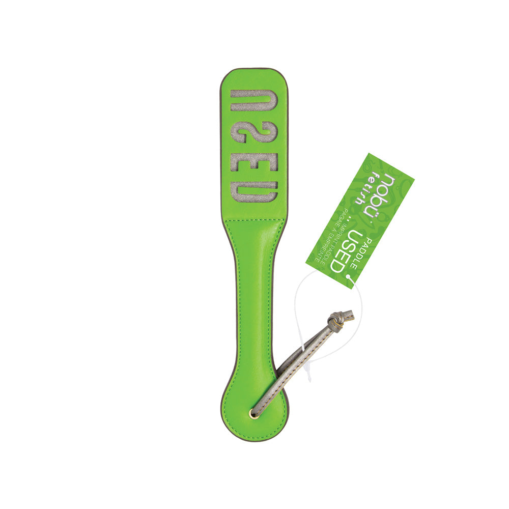 Imprint Impact Paddle – USED – Nobü Fetish Green/Silver