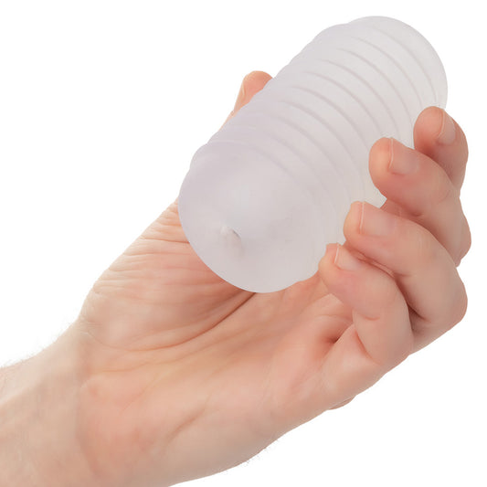 POP SOCK RIBBED CLEAR MASTURBATOR